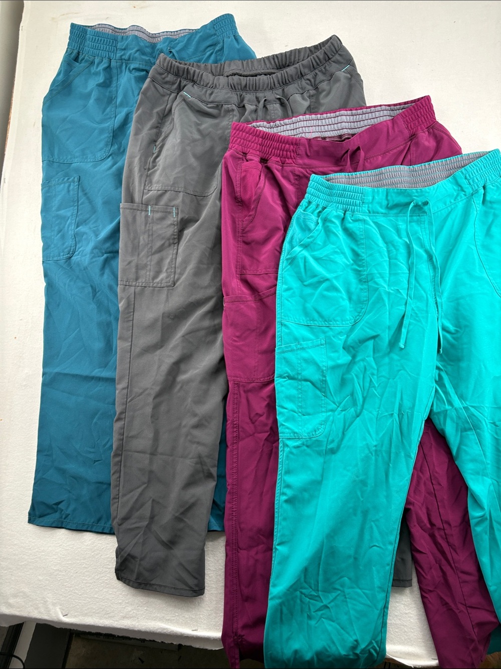 Scrubstar Black Women's Drawstring Cargo Joggers - 4 pair - size large